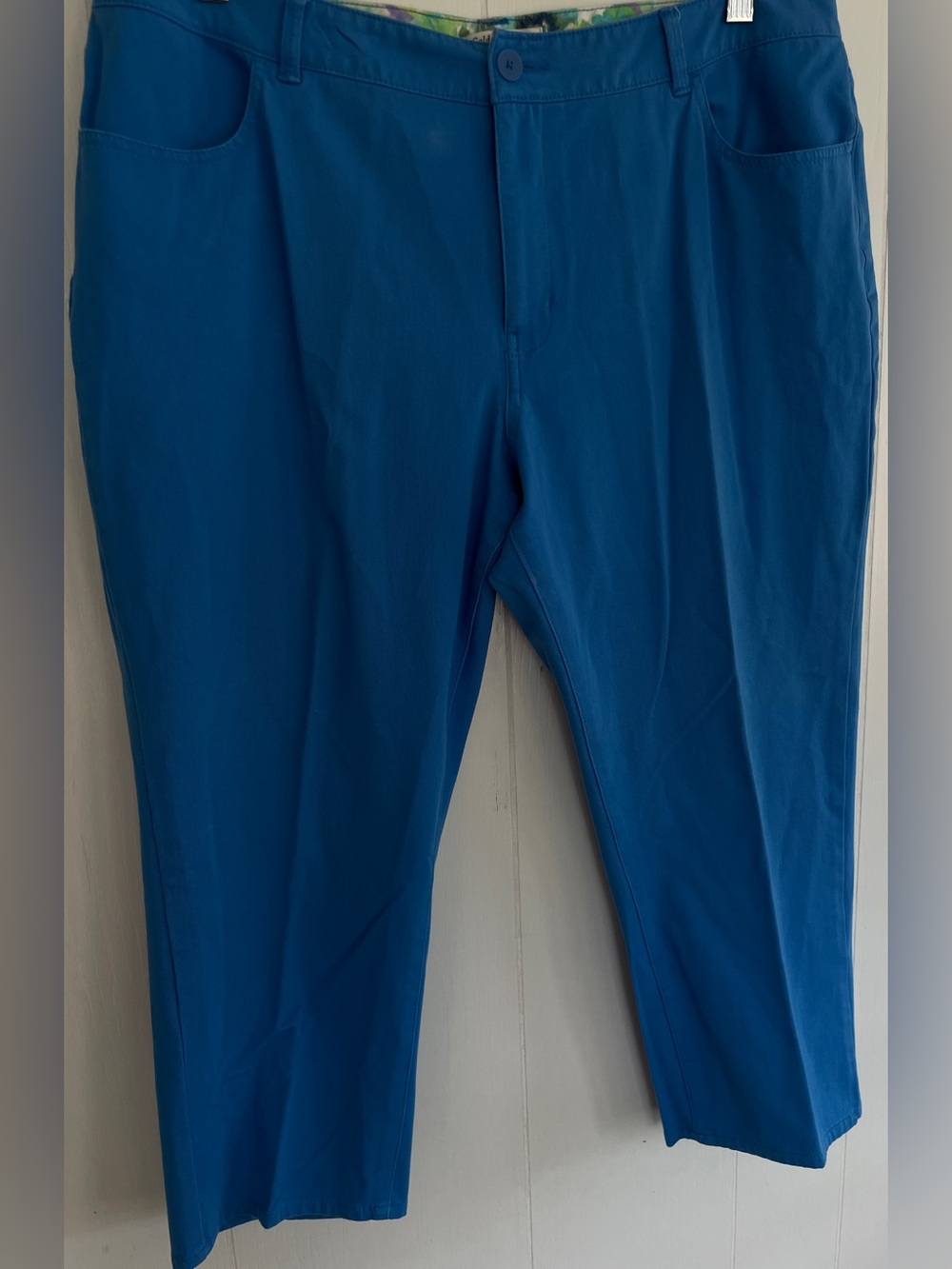 Coldwater Creek Teal Blue Cropped Stretch Pants Size-16